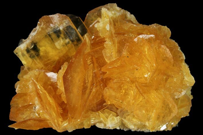 Orange Selenite Crystal Cluster (Fluorescent) - Peru #102162